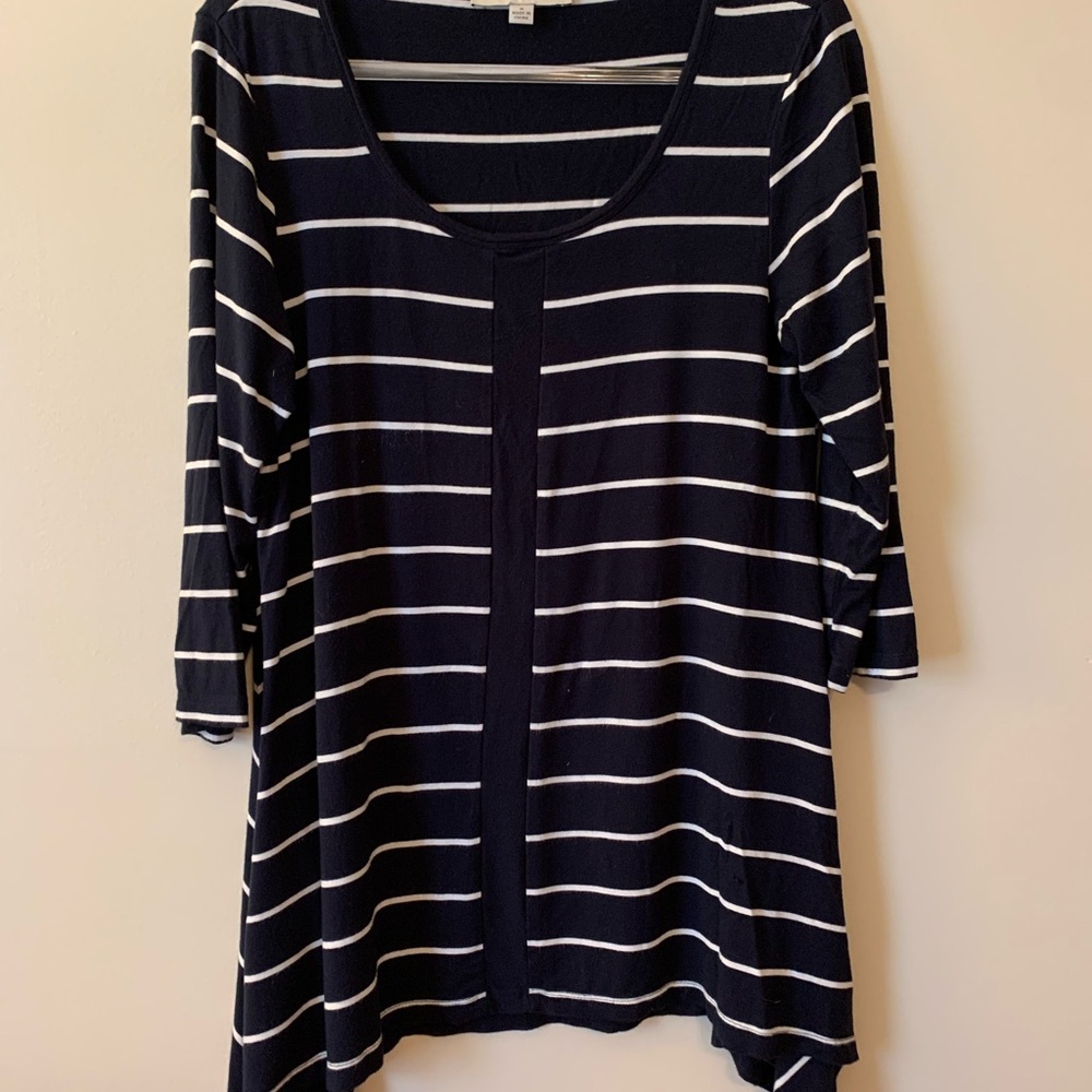 Larry Levine Striped Navy and White Tunic